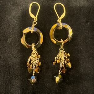 Sultry Vintage Bronze and Gold Metallic - 2" Dangle Earrings